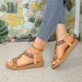 Summer Flat Toe Elastic Sequin Metal Sandals Women's Casual Fish Mouth Roman Style Women's Sandal Shoes for Women Women Sandals.