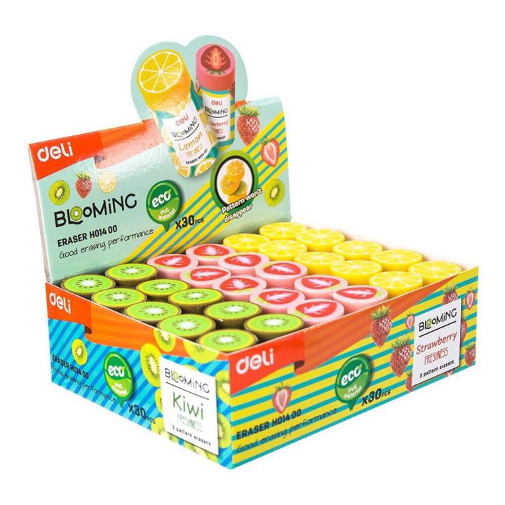 Deli EH01400 Fruit Erasers Pack Of 3 Pcs