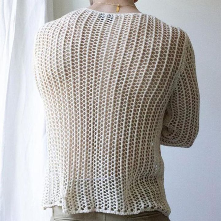 Mens%20Long%20Sleeve%20Hollow%20Out%20Knit%20Shirts%20See%20Through%20Muscle%20Clubwear%20Blouse%20Tops%20Casual%20Shirt%20Knitted%20Slim%20Top%20Clothes%20-%20Image%207
