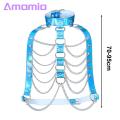 Chest Chain Sparkling Holographic Body Chain for Festivals Parties Trendy Women's Waist Chest Harness Jewelry Fashion Waist Chain.