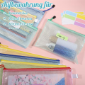 20 Pack Document Bags Plastic Document Bag A4+A5+A6, File Folder Plastic Zip Pocket Zipper Pocket Mesh Pouch with Zipper (4 Colors).