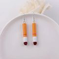 Orange Color Women Dangle Earrings Korean New Drop Earrings for Girls Hollow Geometric Daisy Summer Vacation Ear Jewelry. 