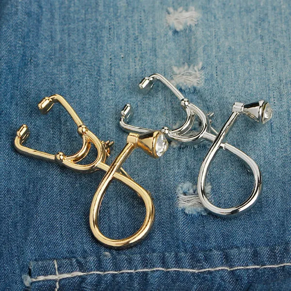 Metal%20Stethoscope%20Collar/Lapel%20Pin%20For%20Medical/Health%20Sector%20Professionals%20Brooch%20-%20Image%202