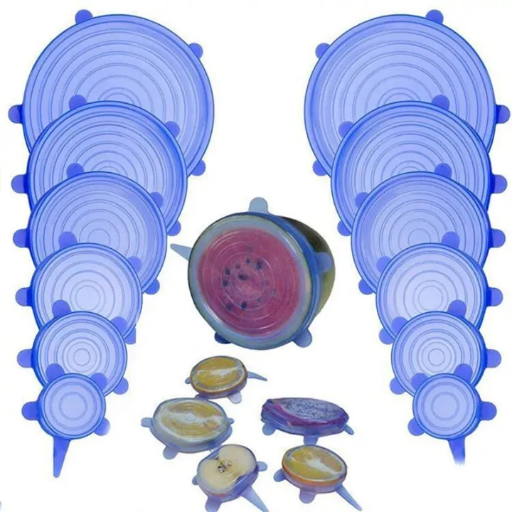 6Pcs%20Reusable%20Silicone%20Stretch%20Lids%20Kitchen%20Food%20Storage%20Wraps%20Cover%20Various%20Silicone%20Bowl%20Cover%20For%20Microwave%20Oven%20-%20Kitchen%20Rack%20-%20Image%202