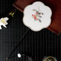 Song Brocade Ancient Fan Intricate Red/White Children'S Fan Cherry Fan for Hanfu Photography Children'S Costume Accessory Traditional Fan Collecting Cultural Exhibition Prop.