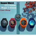 New Huawei Watch GT2 46mm / honor magic watch 2 case + strap Sports Rubber Soft Huawei GT 2 Protection Frame Shockproof Cover for Huawei GT2 / honor watch magic 2 Case. 