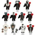 New Mini Skibidi Toilet Figure Anime Block Toys TvMan Plus Titan Cameraman Speakerman Bricks Model Toy For Kid Birthday Gifts.