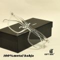 New Men Fashion Eyeglasses Best Reading glasses Classic New Design Transparent glass Best Premium Quality Man Endgame Cutout White -Eyeglass Glass Latest Trends Eye Glass Frame Unisex. 