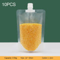 10Pcs Sealed Storage Bag Transparent Grain Storage Bag Moisture-proof Mildew-proof Packing Bag Refillable Plastic Grain Bag.