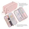 ANGOO Pencil Case 3 Compartment Pouch Pen Bag for School Teen(Black) - pencil bag.