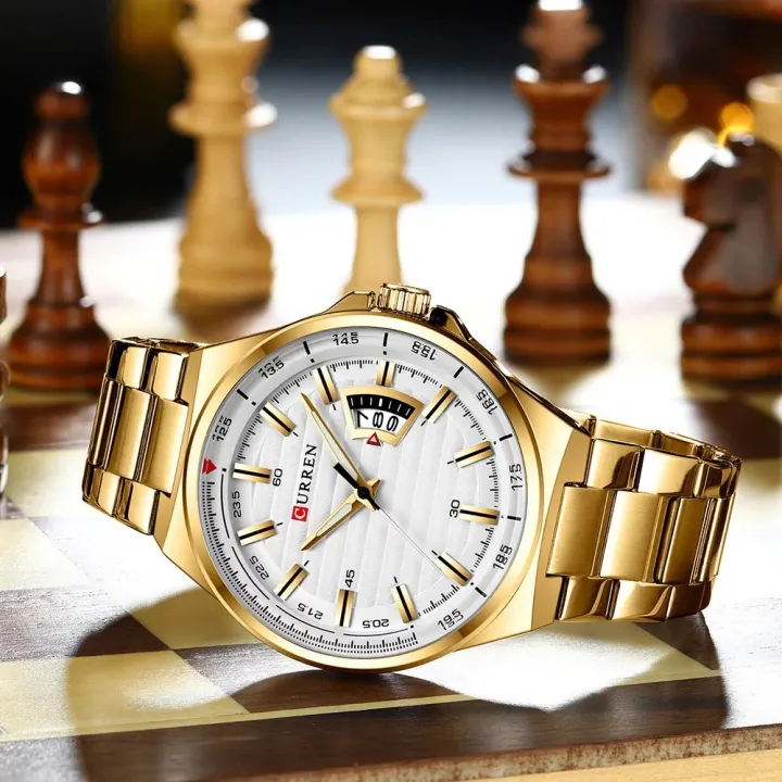CURREN%208375%20Gold%20Stainless%20Steel%20Analog%20Watch%20For%20Men-%20Gold%20&%20White%20-%20Image%204
