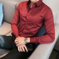 Small Asian Size Fashion New Classic Shirt For Men Slim Fit Button Down Long Sleeve Casual White Black Gray Pink Male Blouse.
