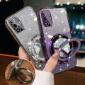Phone cover Samsung Galaxy M14 M15 M23 M34 M52 M54 M55 Back cover case Transparent luxurious and shiny Makeup Mirror Refill Mirror Mobile Phone Holder Girls Women's Phone Case. 