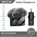 F11-2 (3 in 1) Collar Wireless Dual Microphone pro Professional Lapel Lavalier microphone iPhone/Android & Type-C Supported 100& Noise Cancellation.