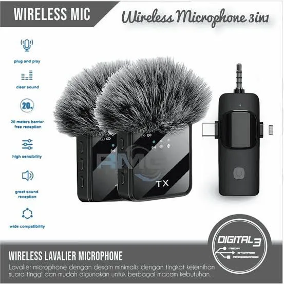 F11-2%20(3%20in%201)%20Collar%20Wireless%20Dual%20Microphone%20pro%20Professional%20Lapel%20Lavalier%20microphone%20iPhone/Android%20&%20Type-C%20Supported%20100&%20Noise%20Cancellation%20-%20Image%205