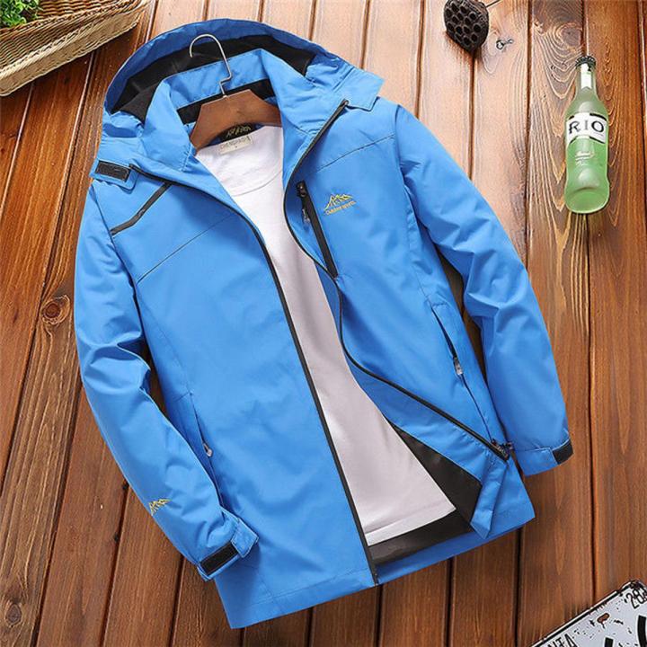 Jacket Men Waterproof Hooded Breathable Casual Jacket Spring Autumn Outwear Windbreaker Tourism Mountain Raincoat 7XL Clothing