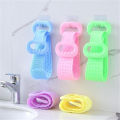 Silicone Bath Body Brush Exfoliating Long Silicone Back Scrubber Easy to Clean Lathers Well Eco Friendly. 