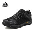 【selevn roind】 HIKEUP Men's Hiking Shoes Suede Leather Outdoor Shoes Wear-resistant Men Trekking Walking Hunting Tactical Sneakers. 