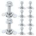 L Track Threaded Stud Fittings L-Track Threaded Double Stud Lug Fitting Tie Down, Used with L Track Rails Durable Easy Install Easy to Use , Gold.