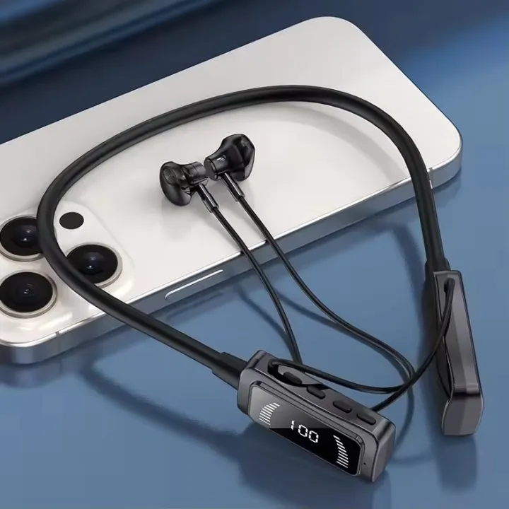TIMACK%C2%AE%20Wireless%20Earphones%20Bluetooth%205.3%20Neckband%20Headphones%20Gaming%20Stereo%20Sport%20Headset%20Waterproof%20Earbuds%20With%20TF%20Card%20LED%20Display%20-%20Image%209