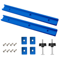 JAERBEE 2T-Guide Rail Clamp Rails Made of Aluminium Alloy,400 mm T-Slot Track MitreRail Set,Groove SlidRail with M8/M6 Slider. 