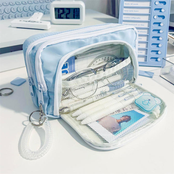 Pink%20Pencil%20Bag%20For%20Girls%20Fashionable%20School%20Accessories%20Aesthetic%20School%20Cases%20Korean%20Stationery%20Holder%20Cute%20Pencil%20Bag%20-%20Image%203
