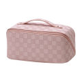 Simple checkered net red pillow makeup bag, high value, portable, waterproof, multi-functional washing and storage bag cross.