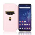 (Ready Stock)For Fujitsu Arrows 5G (F-51A) Carbon Fiber Texture Magnetic Horizontal Flip TPU + PC + PU Leather Case with Card Slot(Pink). 