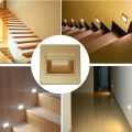 100-240V Square LED Night Light 1.5w Recessed in Pathway Wall Footlight led Staircase / Step Warm / Cool White / Blue Light.