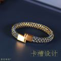 Hand-Woven Couple Advanced Dragon Scale Texture Carrying Strap Finished Product Trendy Bracelet Men's Black Koi Hand-Knitted Rope Bracelet. 