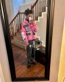 Fashion letter print design zipper oversized pink hoodie for men y2k high street popular hip-hop aesthetic baggy sweatshirt 2024. 