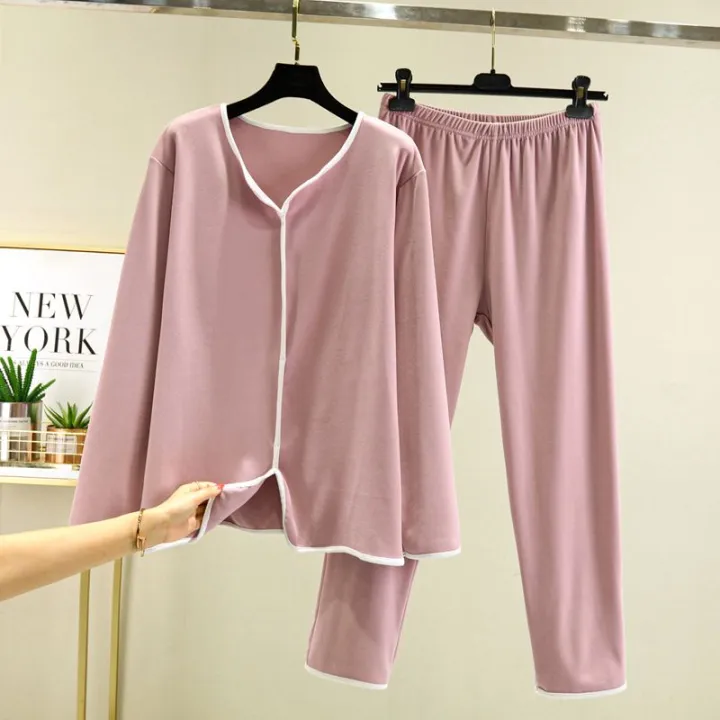 New%20Double-Sided%20Dralon%20Fleece-Lined%20Loungewear%20Pullover%20Thin%20Velvet%20Pajamas%20Suit%20Women's%20Winter%20Large%20Size%20Long%20Sleeve%20T%20Shirt%20Pajama%20Pants%20-%20Image%202