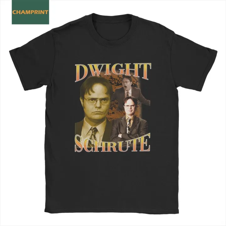 Michael Scott Homage The Office Men T Shirts Tv Series Dwight Schrute Jim Halpert Tees Short Sleeve T-Shirts Cotton Plus Size