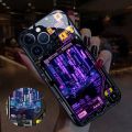 Cyber Punk Style Smart voiced induction luminous mobile phone case For OPPO A93/A97 A55/A54/A56/A57 Realme V23 A77/A72 5G Covers.