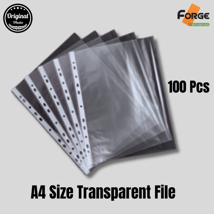 A4 Size Transparent Plastic Document Sleeves – Multi-Hole Punched Clear ...