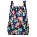 Fashion Vintage Drawstring Backpacks Women Large Capacity Flower Ethnic Style Waterproof Nylon Rucksack Shoulders Backpacks.