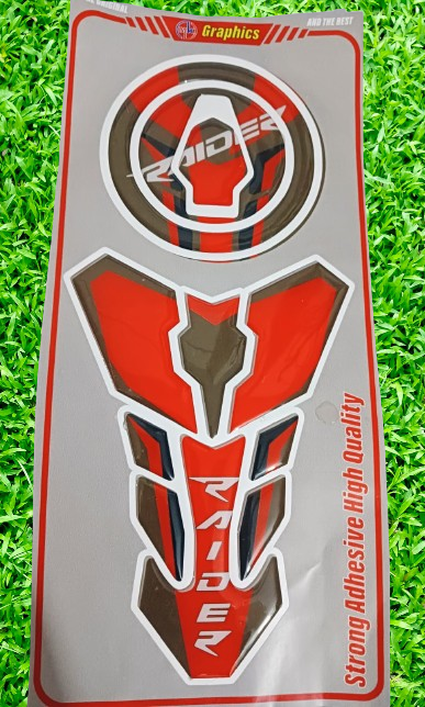 Fuel tank pad sticker for Raider Motorcycle -Red (t.v.s)