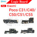 Charging Logic Board For Xiaomi Poco C31 C40 C50 C51 C55 Charging Port USB Plug PCB Dock Connector Spare parts. 