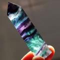 Cocoapps Store-Natural Hexagonal Crystal Quartz Healing Fluorite Wand Stone Purple Green Gem. 