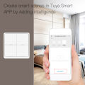 Migeet Wireless Scene Switch Push Button Smart Switch Wall Panel Power unit Powered Tuya/ Smart Life APP Remote Control for Smart Home Devices(ZigBee Hub Required), Black 4 Gang.
