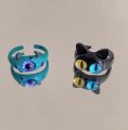 Funny Black Cat Combination Monster Ring Big Eyes Boy Sweet Cool Cartoon Cute Girlfriends Couple Finger Gift Jewelry. 