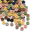 100pcs 9mm Mixed 4 Hole Wooden Buttons For Clothing Decorative Sewing Button Accessories Scrapbooking Crafts Home Decor. 