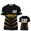 2023 Cool Summer CAT Excavator T-Shirts for Men and Women: Streetwear with 3D Printed Caterpillar Design. 