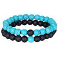 2023 Design Trendy Jewelry Couple Black Yoga Beaded Bracelets Natural Stone Bracelet Set. 