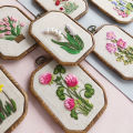 DIY Embroidery Kit with Retro Hoop Flower Pattern Printed Cross Stitch with Frame Handmade Sewing Art Craft Gift Home Decoration Vnce Lncei.