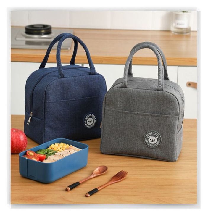 Insulated Lunch Bag Food Carrying Bag cooler Storage bag  Canvas Food Container Food Picnic Bags Travel Breakfast Thermal Food Bag