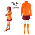 Scooby Doo Velma cosplay costume for Halloween role-playing.