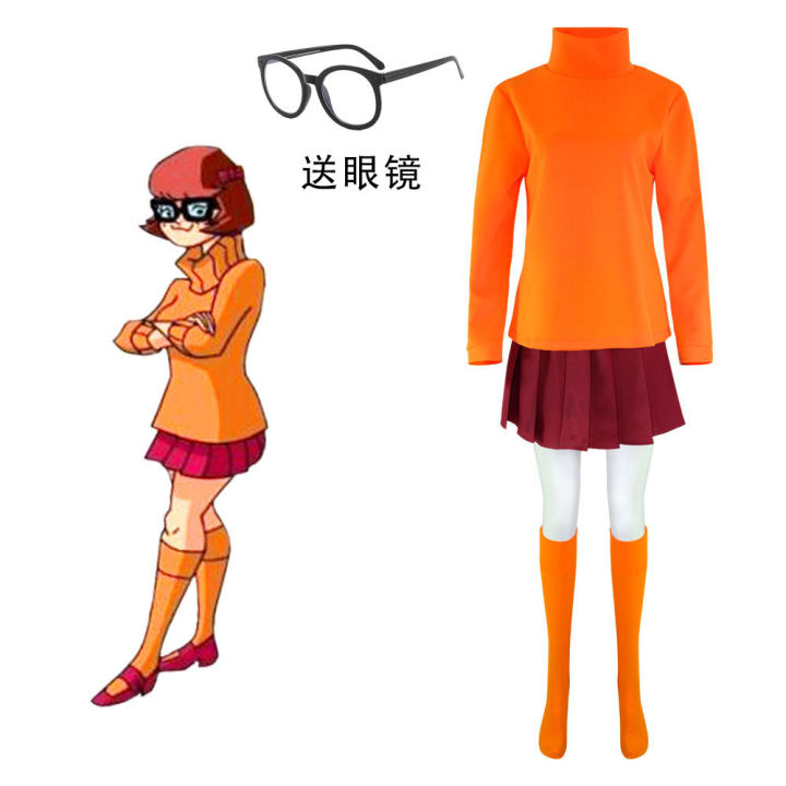Scooby Doo Velma cosplay costume for Halloween role-playing