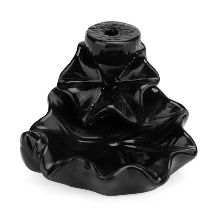 【Hey my home】Ceramic Monk/Lotus Shaped Mini Buddha Censer Backflow Incense Burner Home Office Teahouse Creative