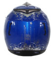 Vega Off Road Sketch Full Face Graphic Helmet-Blue and Silver. 